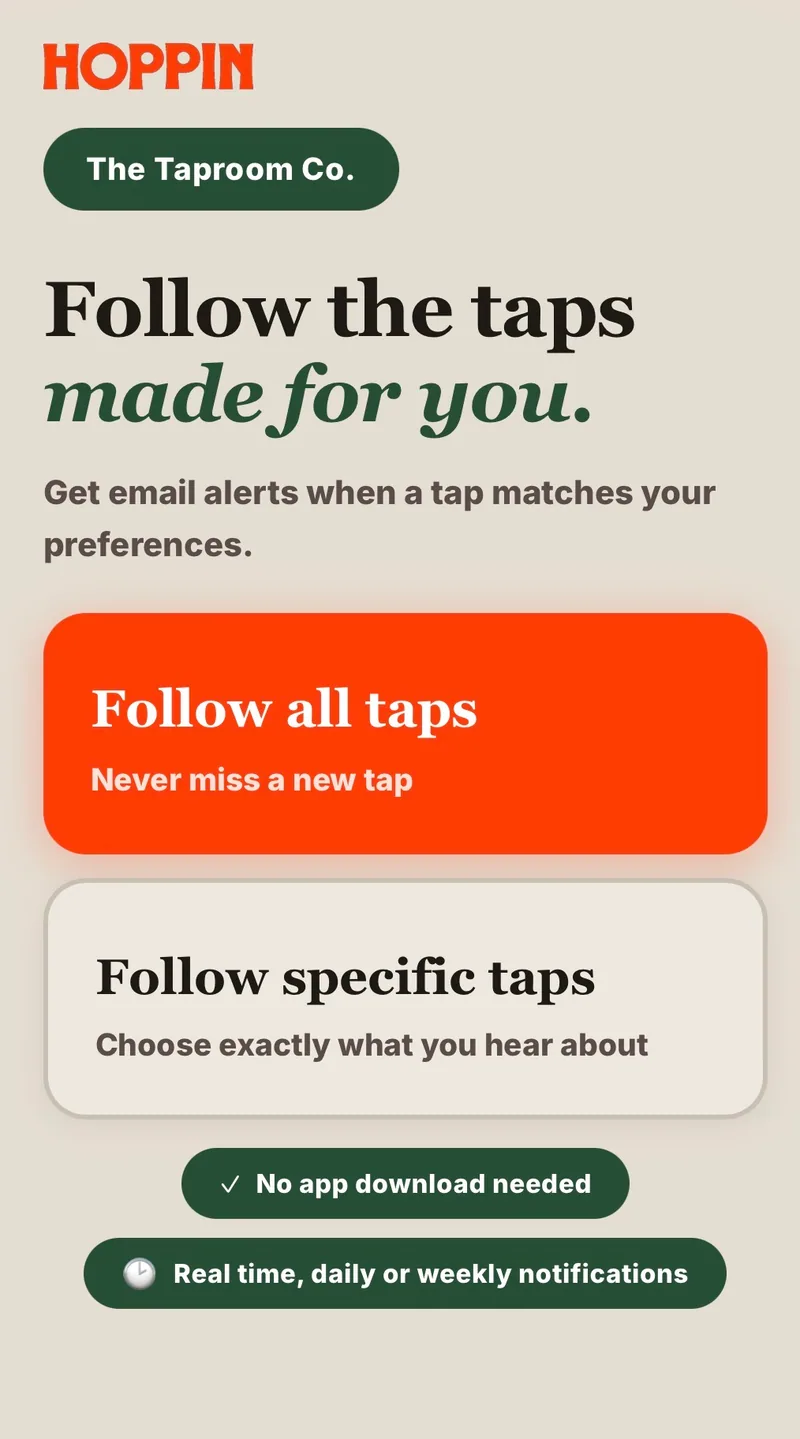 Hoppin follow stepper for tap notifications